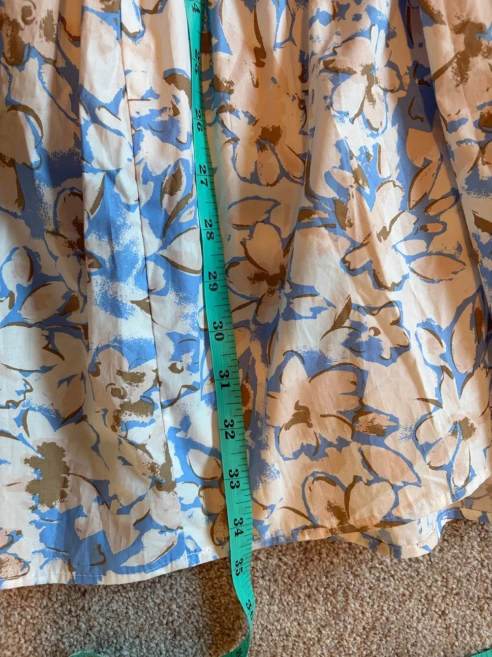 NWT Womens Blue and Cream Floral Tiered Dress - Picture 3 of 4